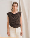 BASERANGE 25 Early Spring Organic Cotton Large Neckline Irregular Vest BAS-TOTUT-RC-SU25-FOVEA